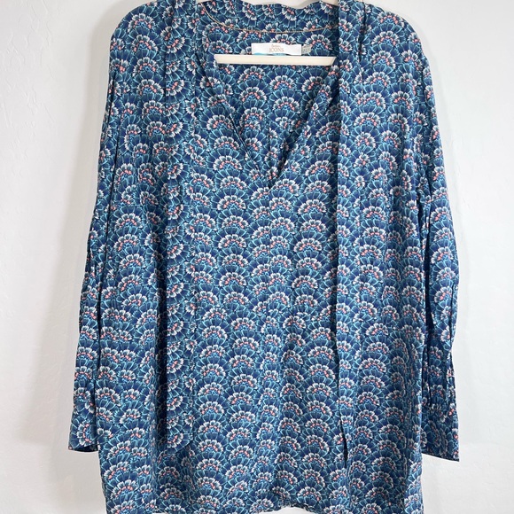 BODEN ICONS SILK DIANA DRESS LINE TUNIC TOP BLUE - Picture 2 of 8